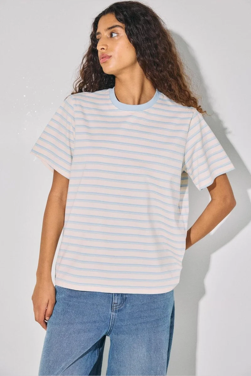 Noisy May - Nmember S/S T-Shirt - 5022083 Birch Cashmere Blue