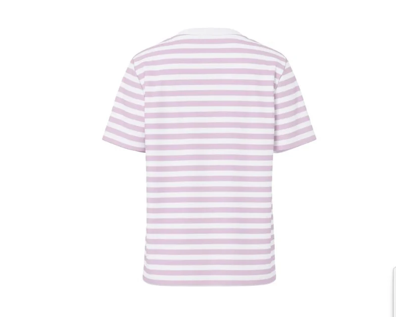 Pieces - Pcria Ss Tee Stripes - 4902466 Winsome Orchid Bright White