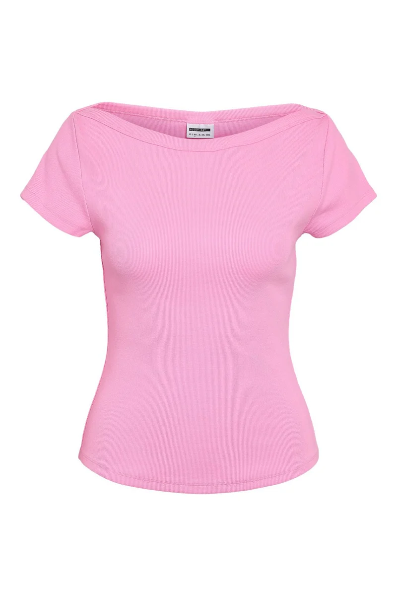 Noisy May - Nmmaya S/S Boatneck Top - 4915908 Begonia Pink