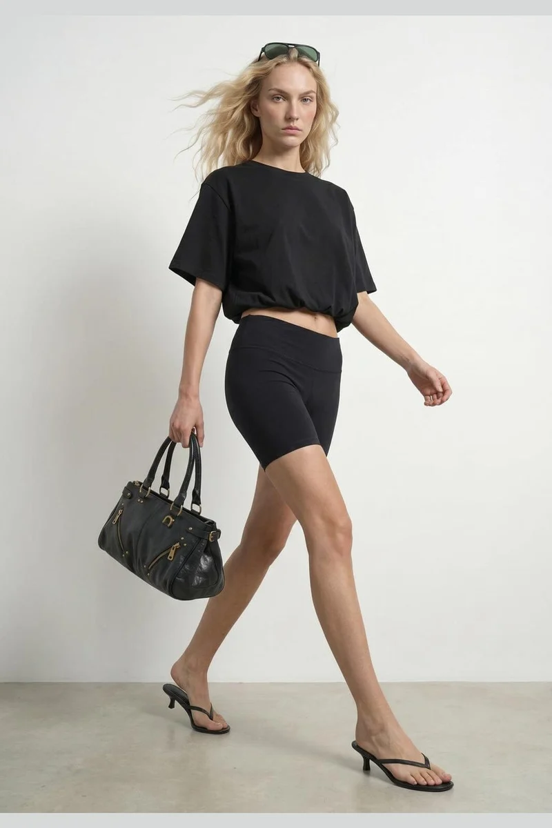 Hypedrop - Hdina Ss Balloon Cropped T-Shirt 32000799 - 5236889 - Black