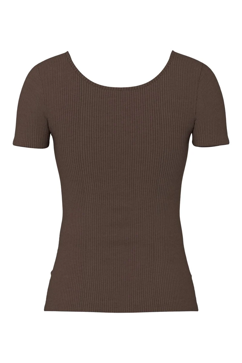 Pieces - Pckitte Ss Top - 5048719 Hot Fudge