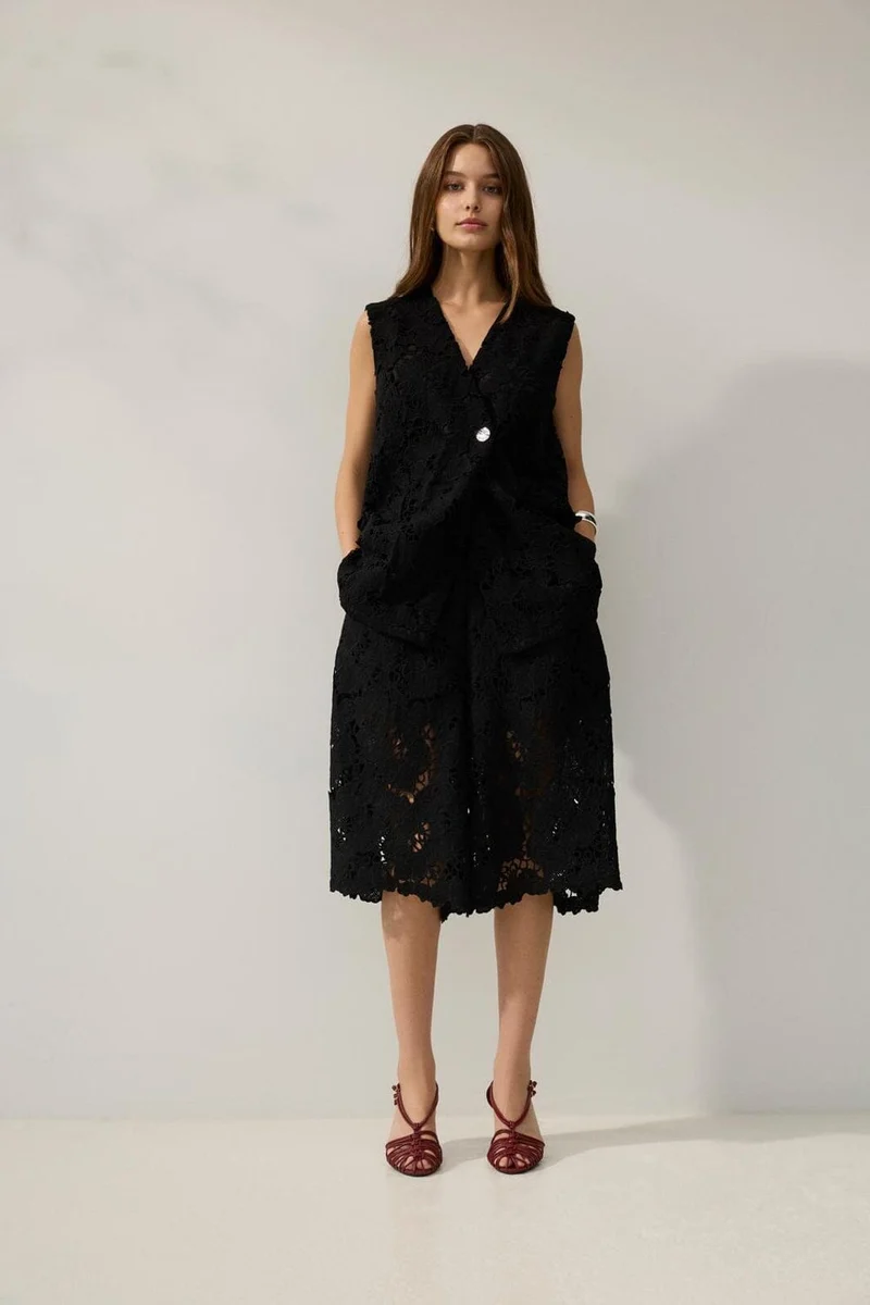 Vila - Vihylde Lace Vest - 5124610 Black