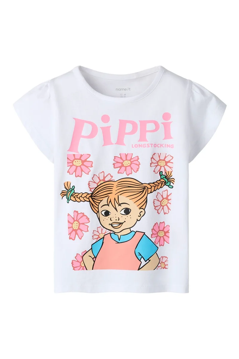 Name It - Nmfamena Pippi Ss Top Sky - 5089266 Bright White