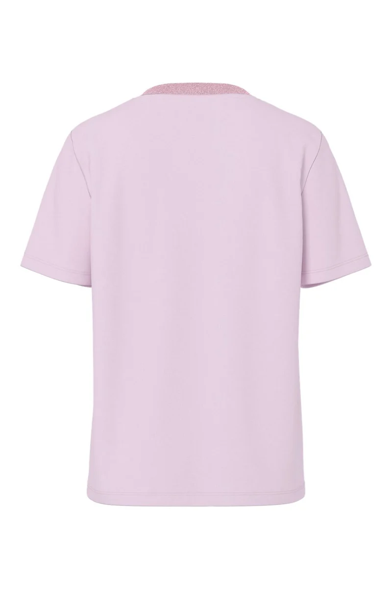 Pieces - Pcria Ss Lurex Neck Tee - 5005605 Winsome Orchid Lurex Rib