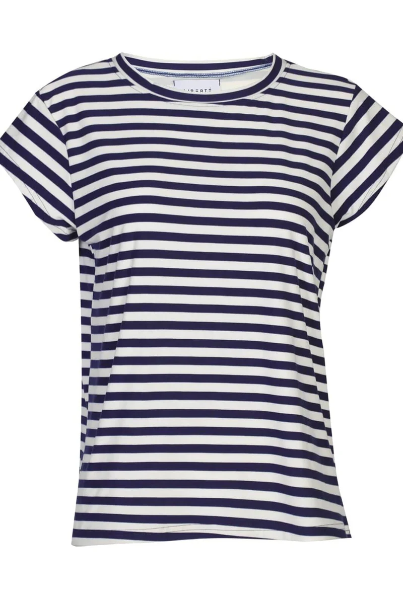 Liberte - Alma-U-Tshirt 9581 - Blue Creme Stripe