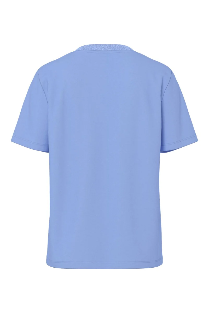 Pieces - Pcria Ss Lurex Neck Tee - 4991580 Hydrangea Lurex Rib