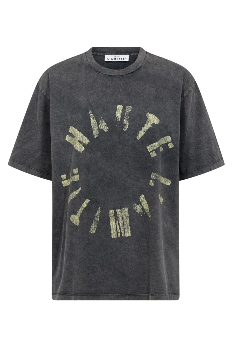 Haute L'Amitié - Logo Circle Tee HL10608 - Black Acid Wash