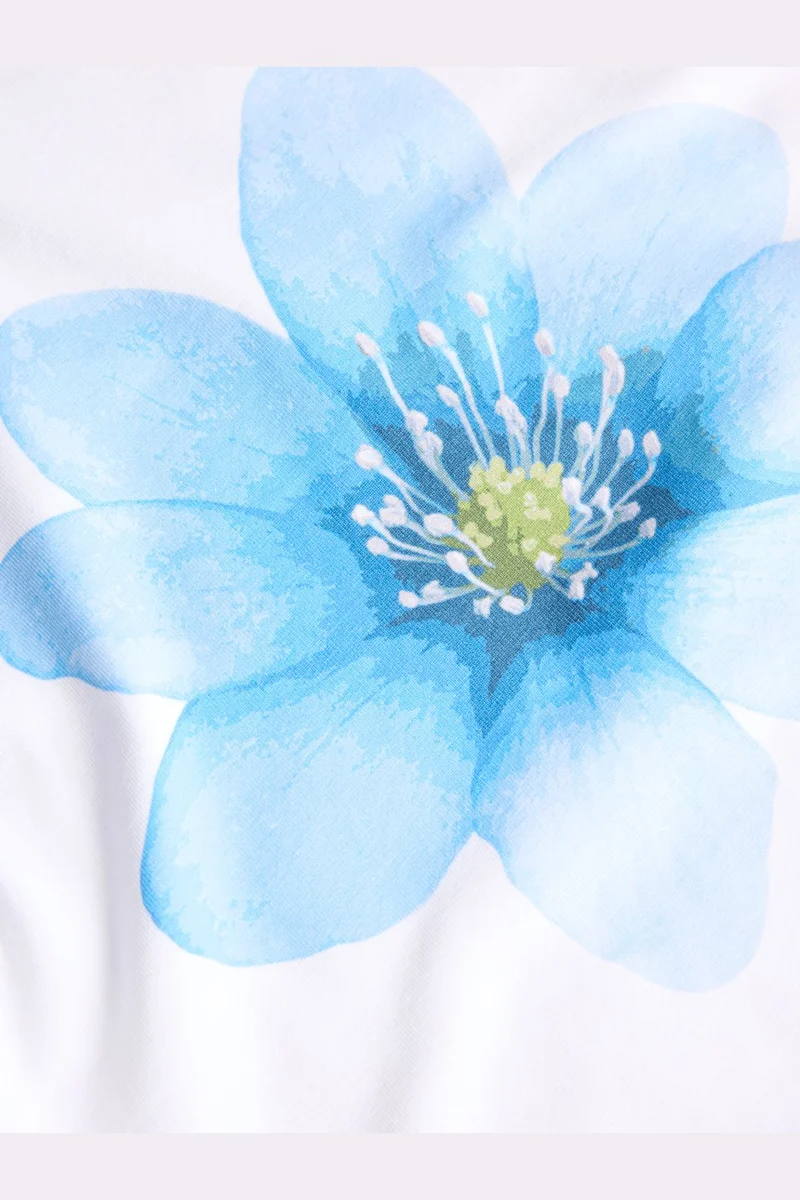 Jjxx - Jxgigi Str Ss Print Tee - 4980058 Bright White Blue Flower