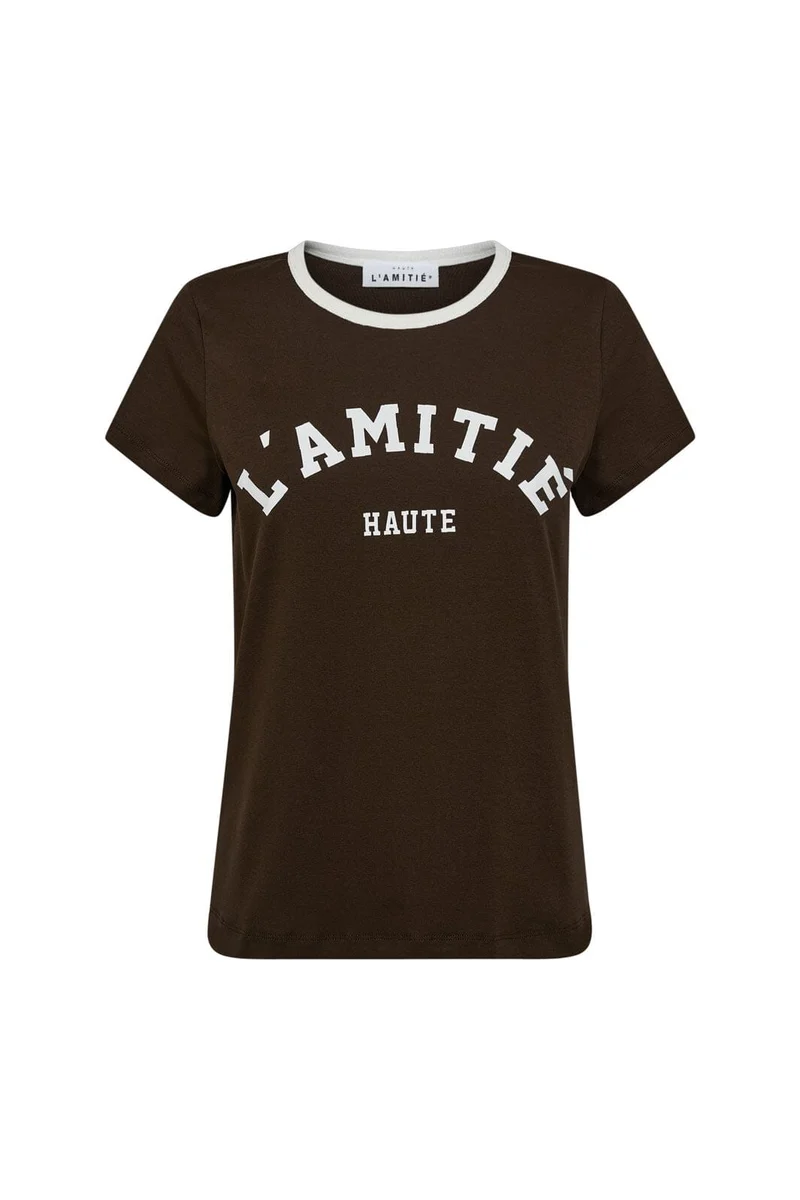 Haute L'Amitié - Neckline Logo Tee HL10006 - Mocca