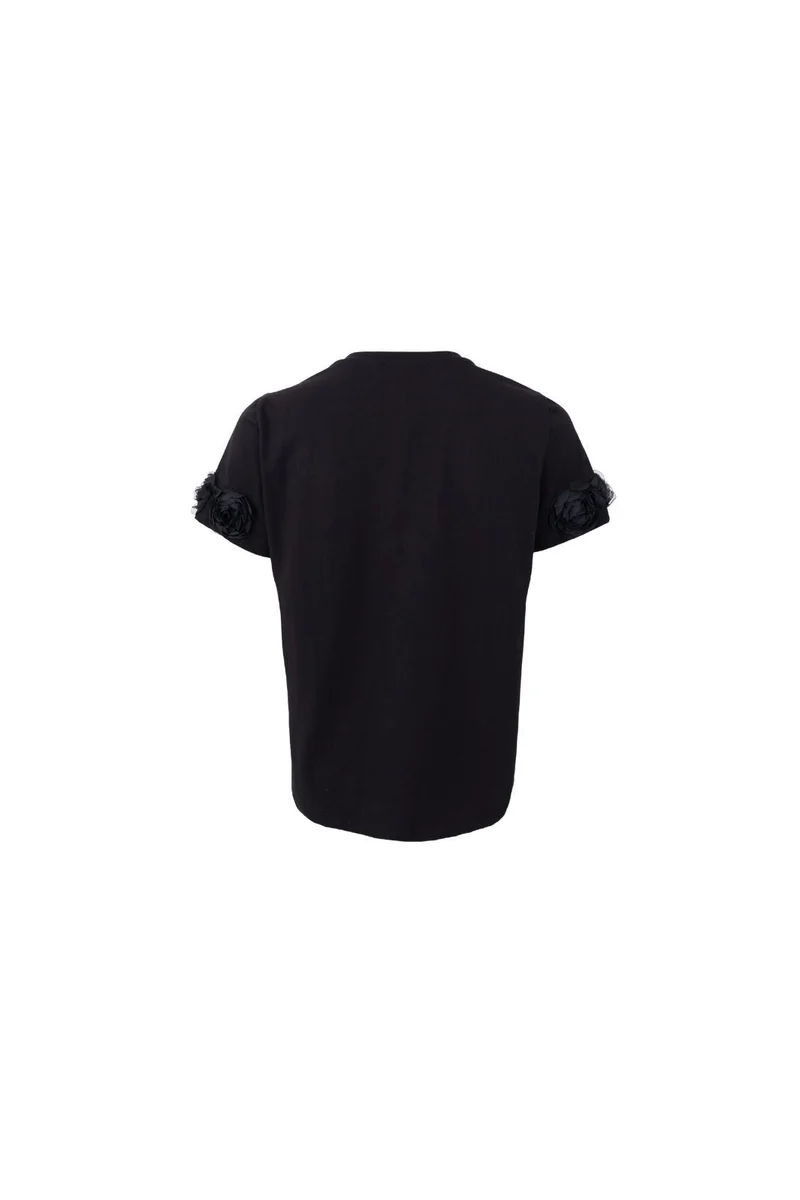 Black Colour - Bcmay Flowerpatch Tee 41102 - Shirts - Black