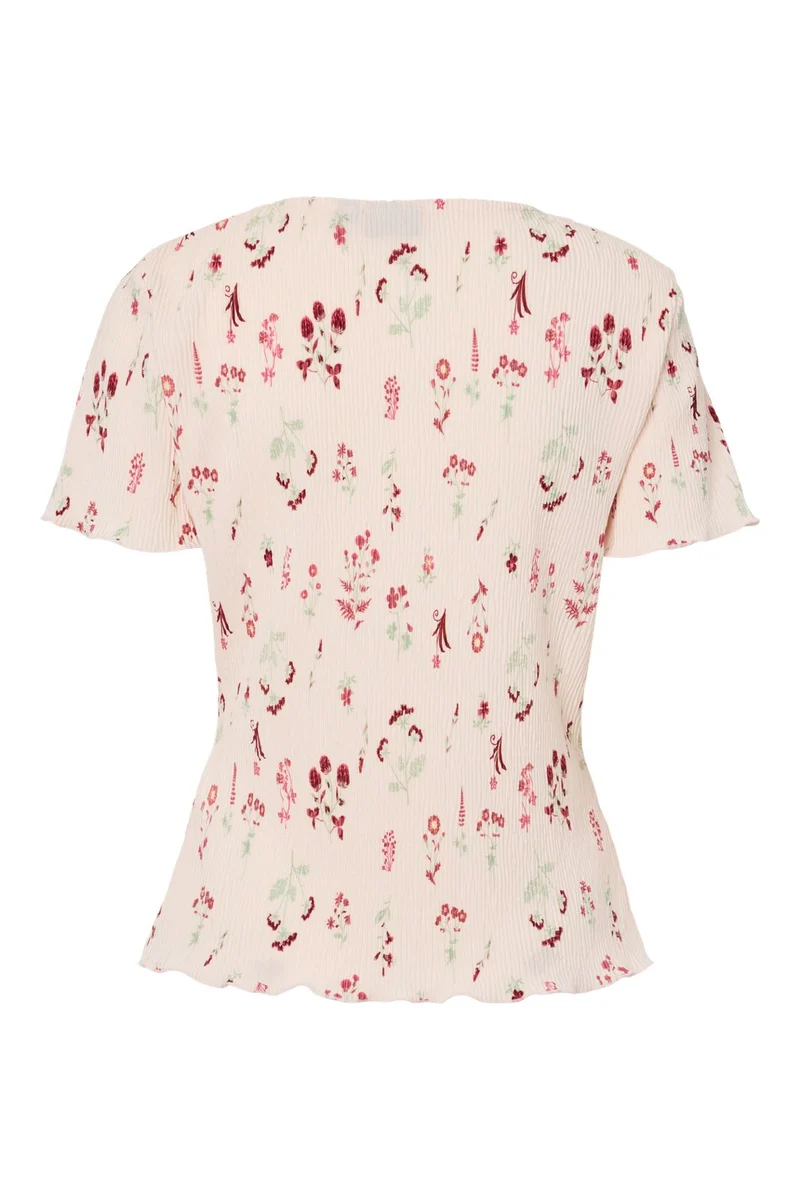 Pieces - Pcflora Ss O-Neck Top Msa - 4975241 Petal Pink Flowers