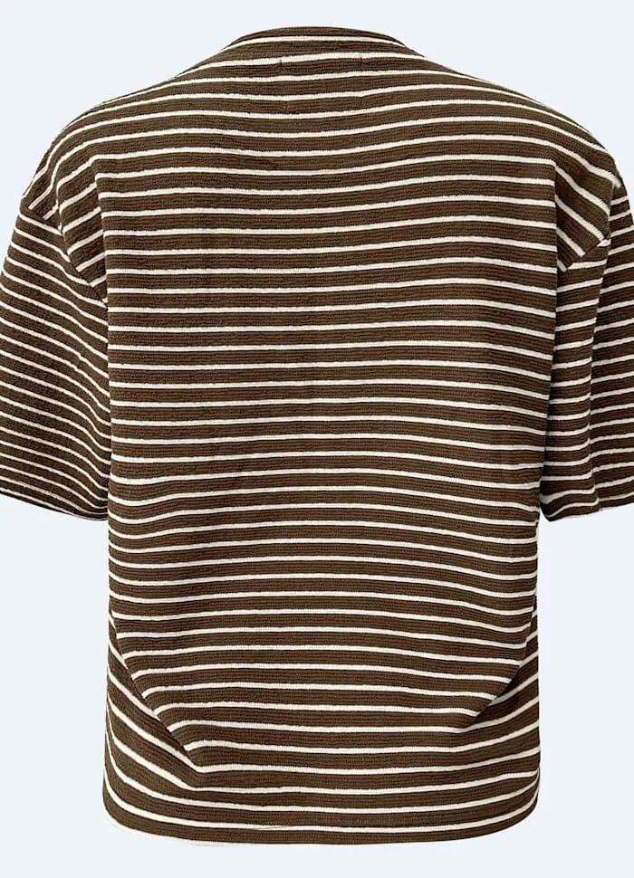 Liberte - Sus Tshirt 22356 - Brown Creme Stripe