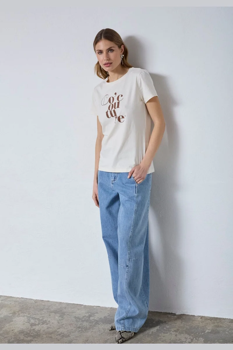 Co´Couture - Cocouturecc Tee 43002 - 11 - Off White