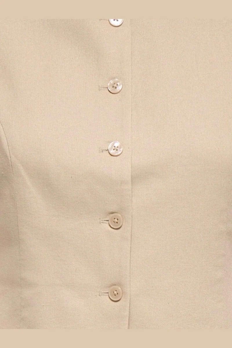 Only - Onlgoa S/L Linen Bl Waistcoat Cc Tlr - 4942123 Oxford Tan