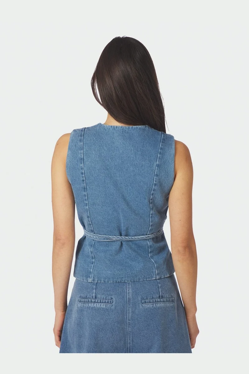 Neo Noir - Samara Denim Waistcoat 168983 - 140 - Blue