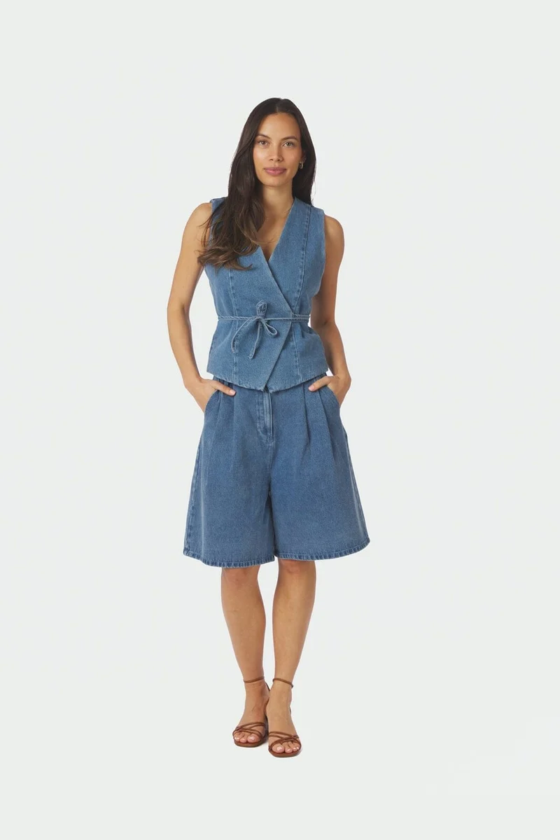 Neo Noir - Samara Denim Waistcoat 168983 - 140 - Blue