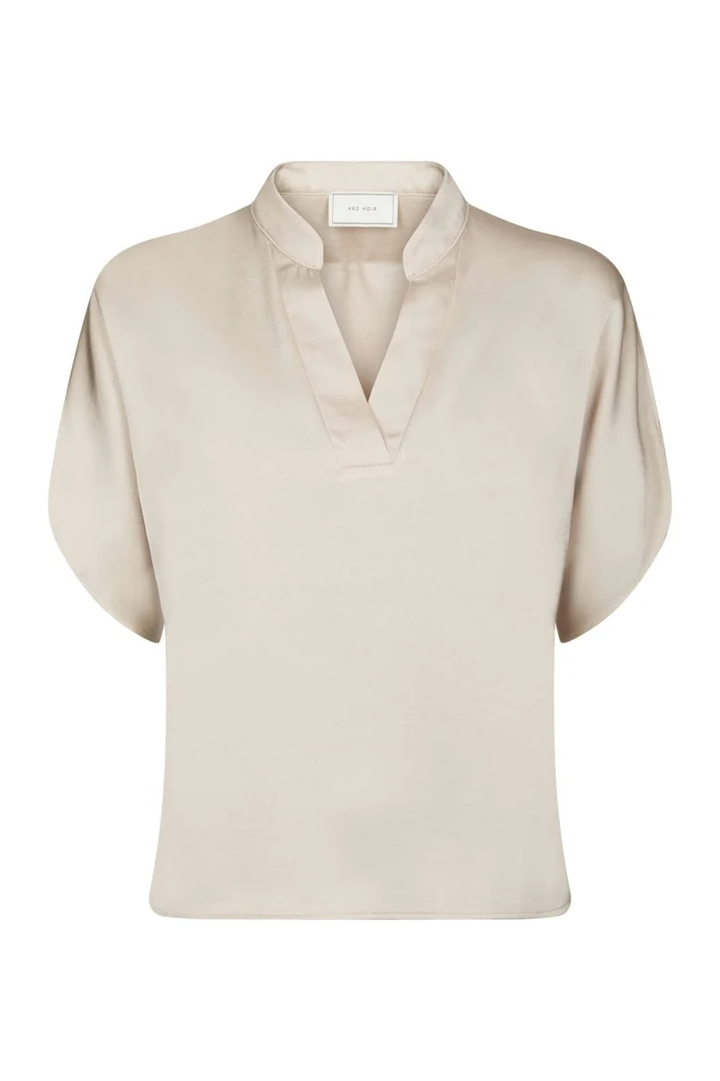 Neo Noir - Anelle Heavy Sateen Blouse 168286 - 621 - Pearl
