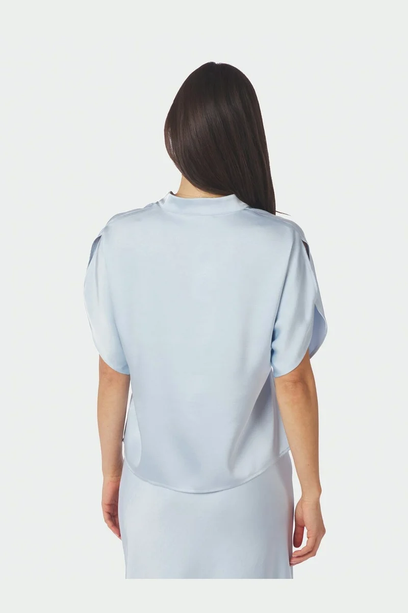 Neo Noir - Anelle Heavy Sateen Blouse 168286 - 145 - Light Blue
