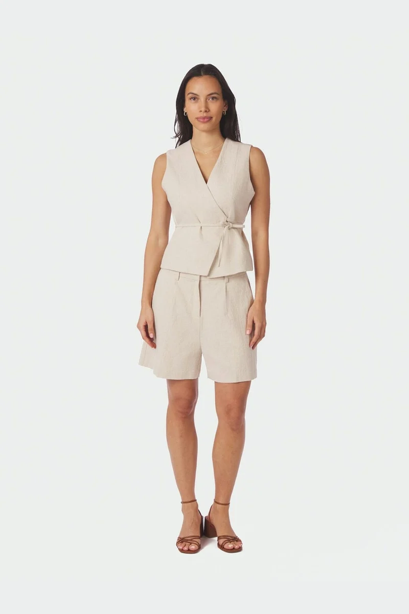 Neo Noir - Samara Ramie Waistcoat 165105 - 815 - Natural