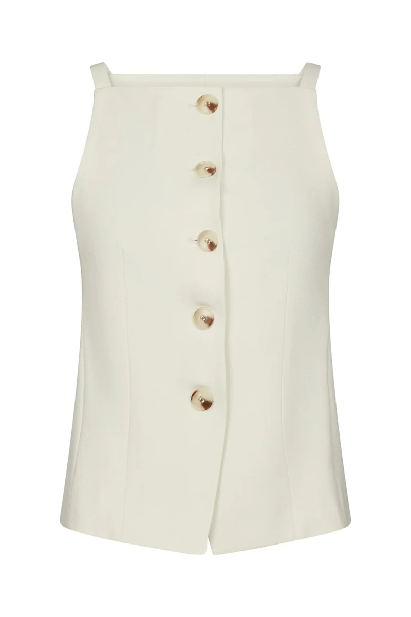 Neo Noir - Kylie Structure Waistcoat 161620 - 121 - Off White