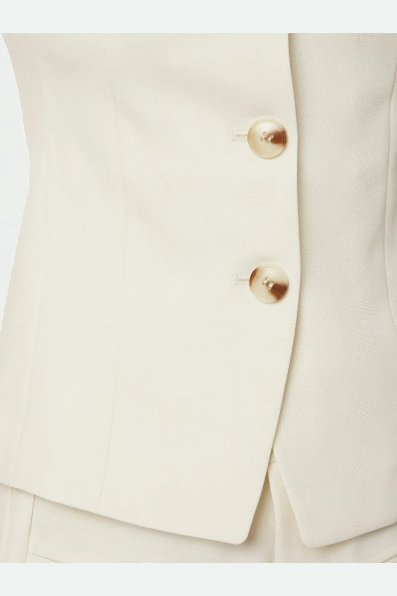 Neo Noir - Kylie Structure Waistcoat 161620 - 121 - Off White