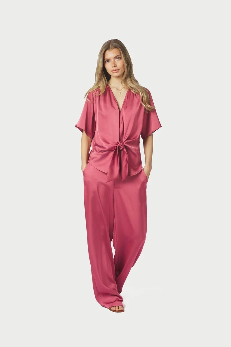 Neo Noir - Casadia Heavy Sateen Blouse 165695 - 430 - Cherry Pink