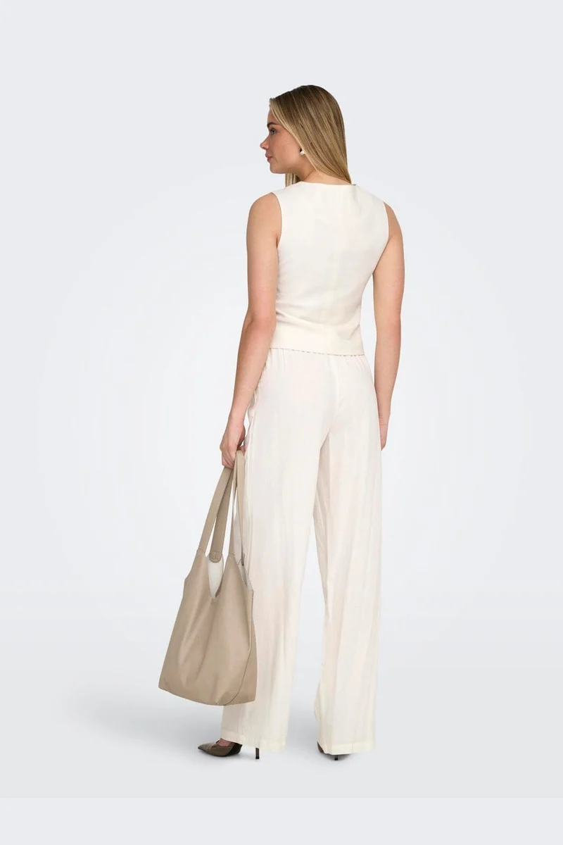 Only - Onlgoa S/L Linen Bl Waistcoat Cc Tlr - 4910243 Cloud Dancer
