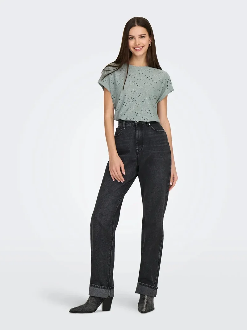 Only - Onlsmilla Life S/S Top - 4732133 Abyss