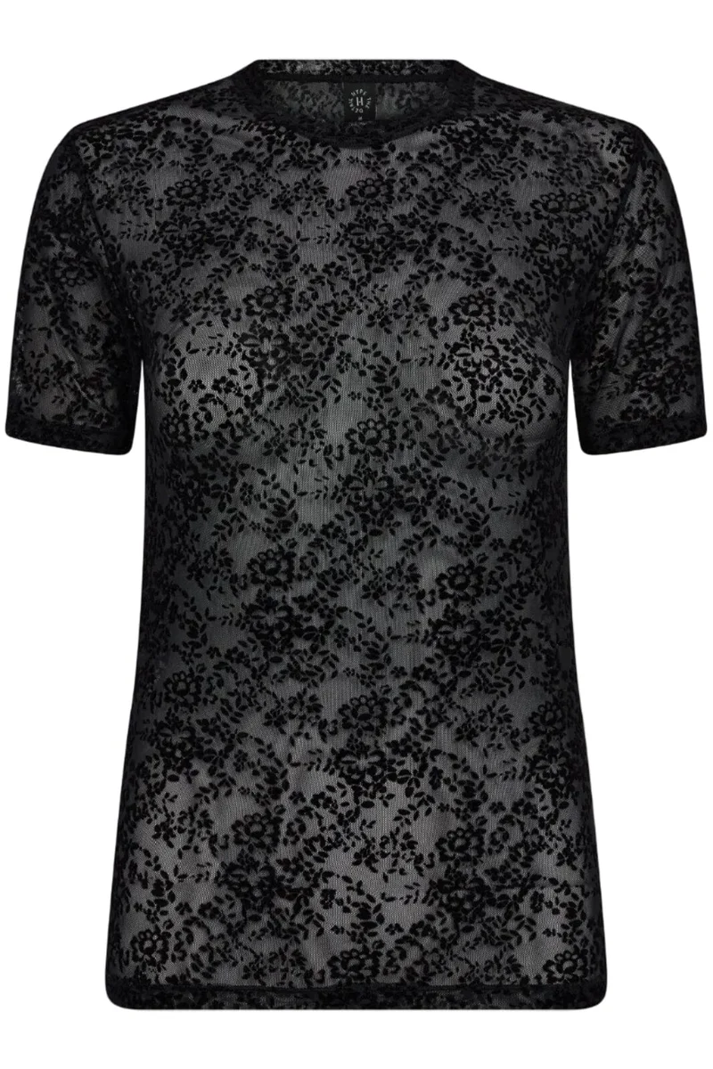 Hype The Detail - Lace Tee, Slim 852-2 - 9 - Black