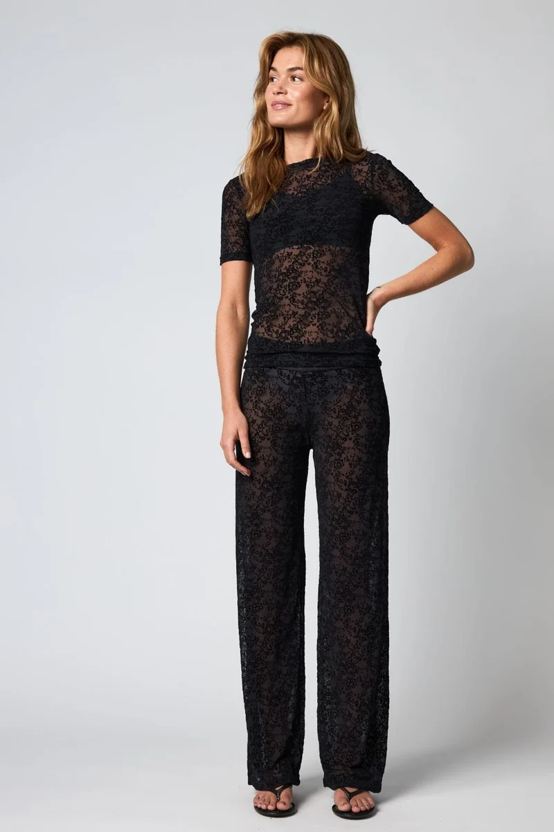 Hype The Detail - Lace Tee, Slim 852-2 - 9 - Black