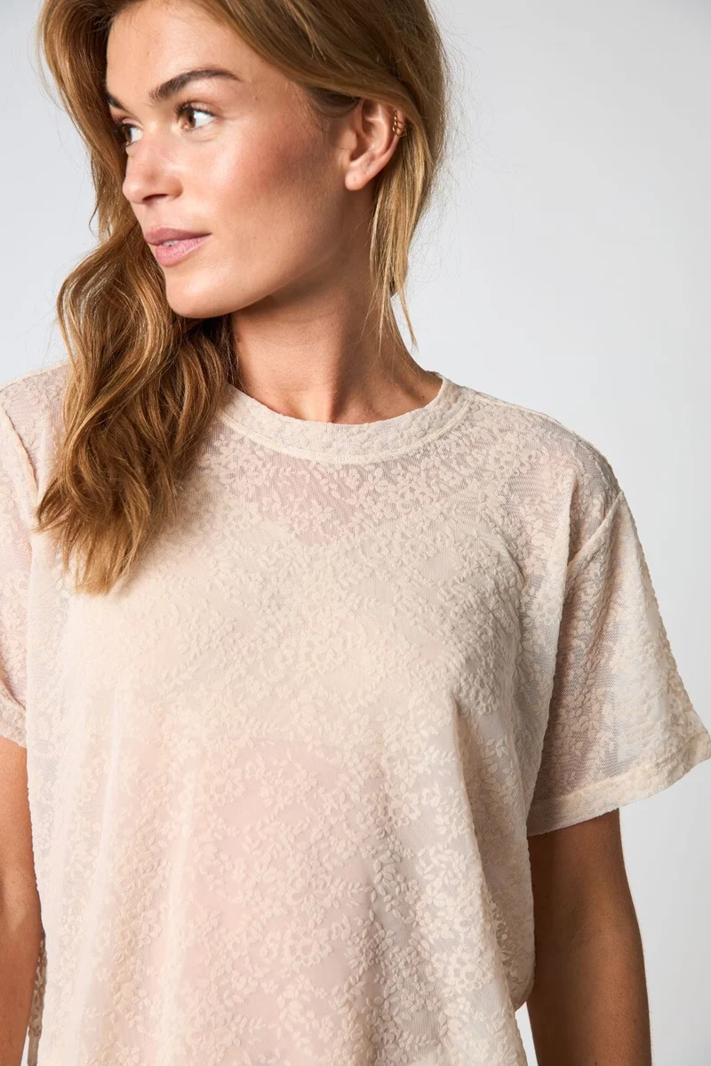 Hype The Detail - Lace Tee Oversiz 852-25 - 3 - Powder