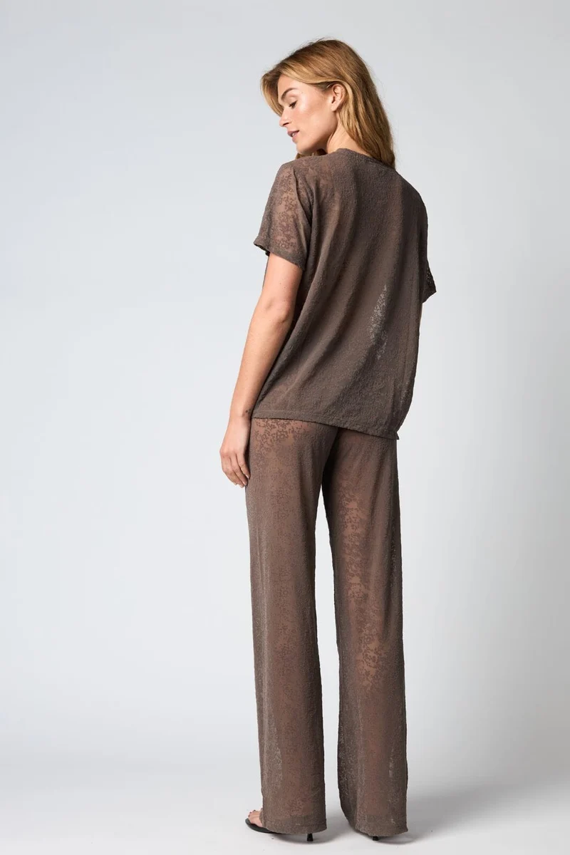 Hype The Detail - Lace Tee Oversiz 852-25 - 2 - Brun
