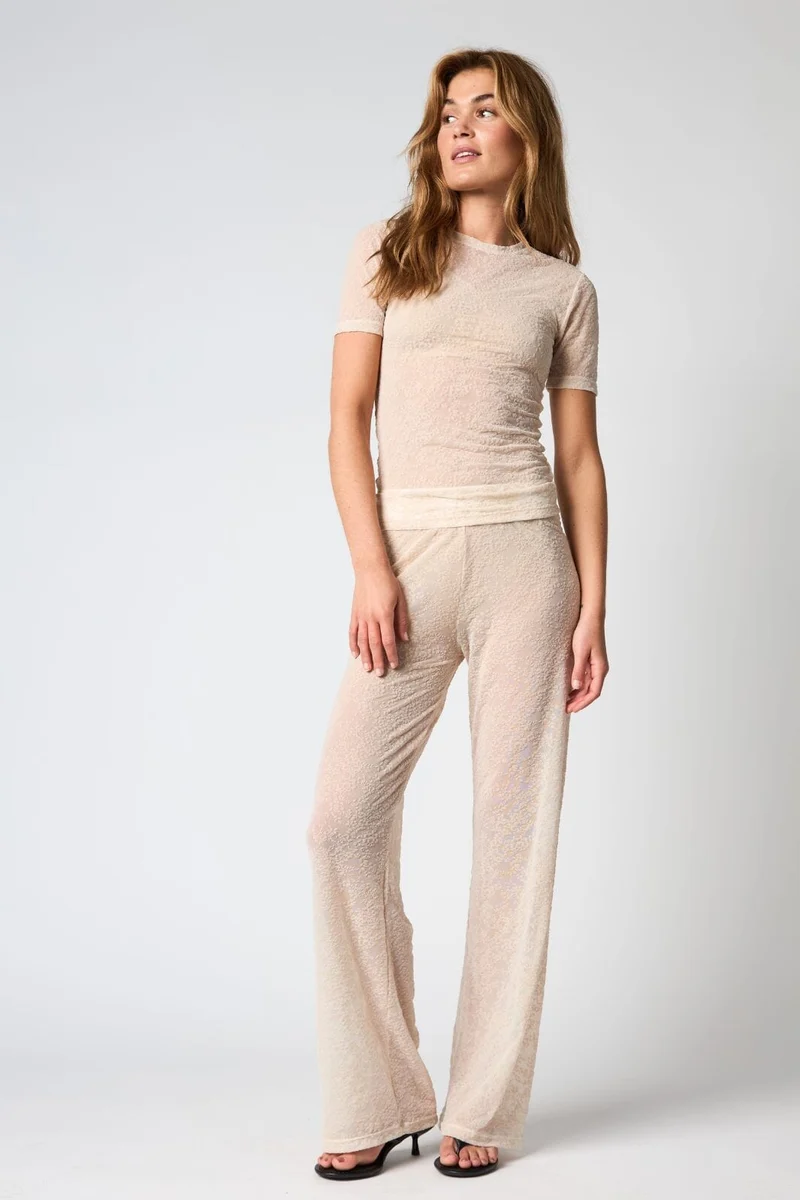 Hype The Detail - Lace Tee, Slim 852-2 - 3 - Powder