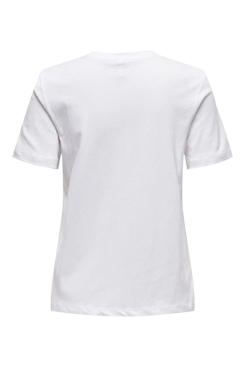 Only - Onlketty Life S/S O-Neck Top - 4444943 Bright White Lemon