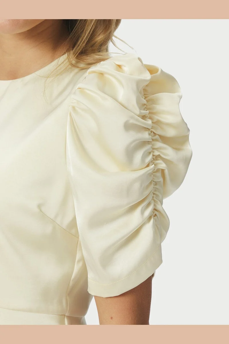 Neo Noir - Benua Heavy Sateen Blouse 167069 - 191 - Light Yellow
