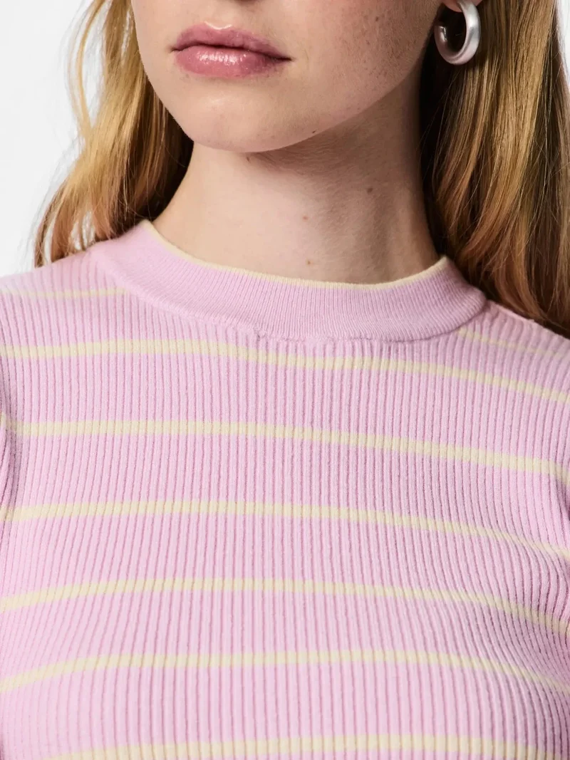 Pieces - Pcmira Ss O-Neck Knit - 4899830 Winsome Orchid Birch Narrow