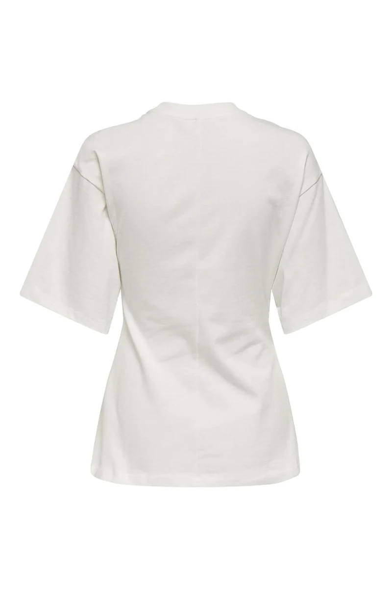 Only - Onlmarie Life 2/4 O-Neck Top Box - 4953287 Cloud Dancer Silver Button