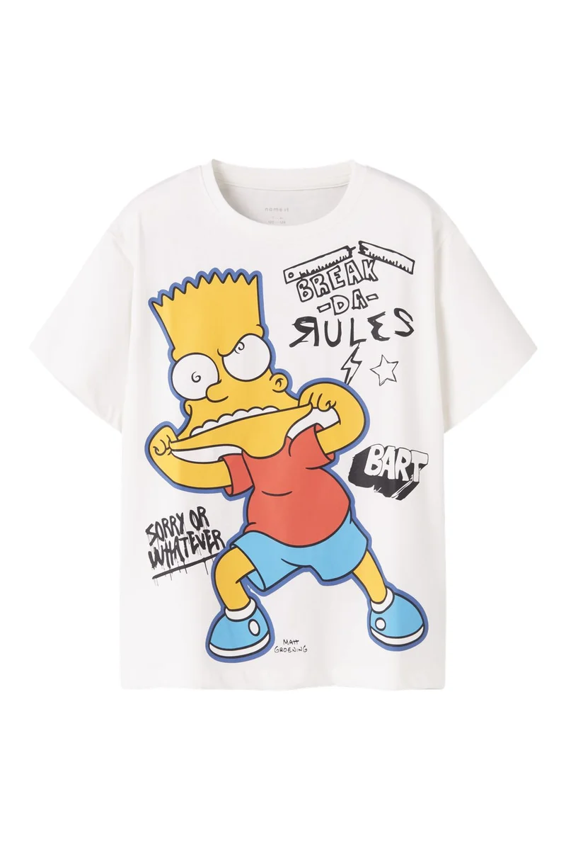 Name It - Nkmjuda Simpsons Nreg Ss Top Box Bfu - 4923718 Cloud Dancer