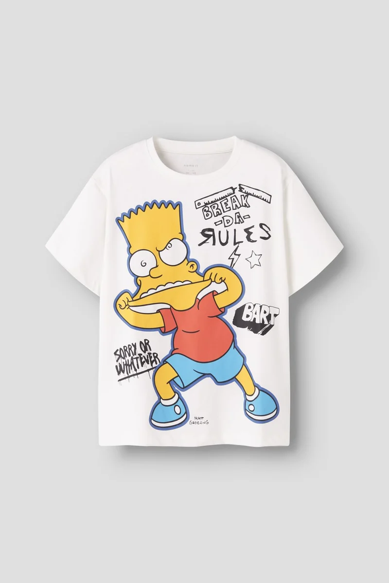Name It - Nkmjuda Simpsons Nreg Ss Top Box Bfu - 4923718 Cloud Dancer