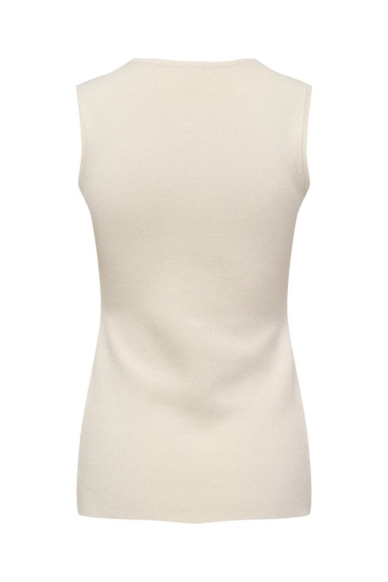 Only - Onlevelin Life Sl Vest Cc Knt - 4972118 Birch Silver Button