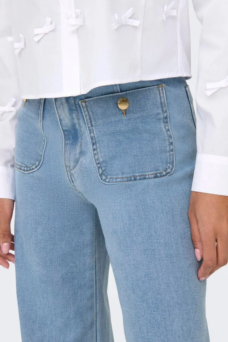 Only - Onlmadeline Wd Pocket Gua221 - 4845104 Light Blue Denim