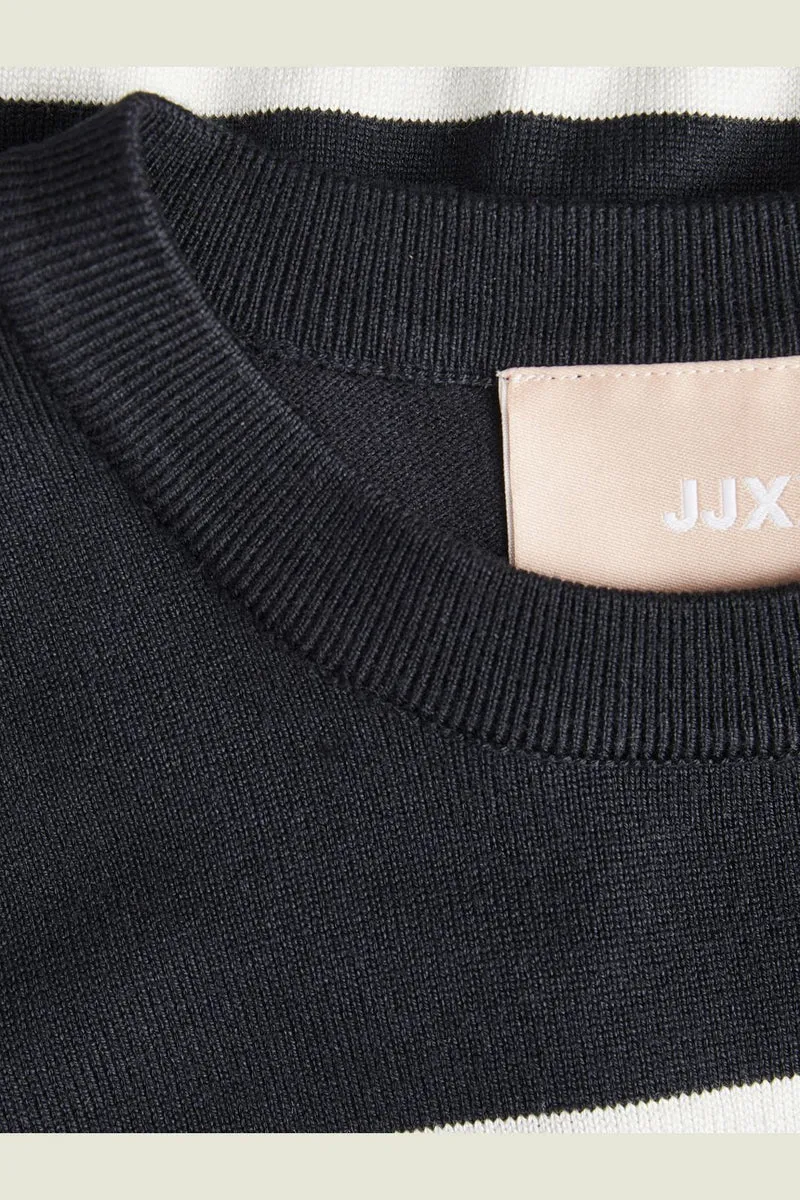 Jjxx - Jxlayla Comfy Ss Knit - 4480602 Black /Vanilla Ice