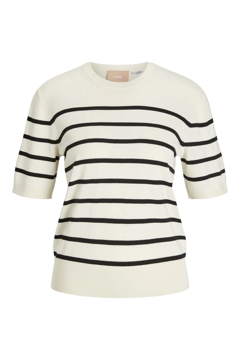 Jjxx - Jxlayla Comfy Ss Knit - 4550749 Vanilla Ice /Black