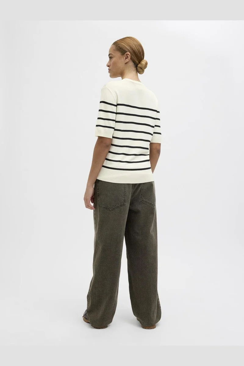 Jjxx - Jxlayla Comfy Ss Knit - 4550749 Vanilla Ice /Black