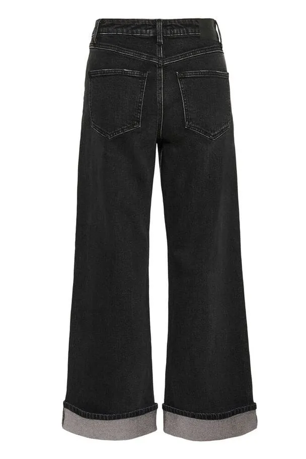 Gestuz - Gzsara Wide Jeans 10910809 - 100617 - Washed Dark Black