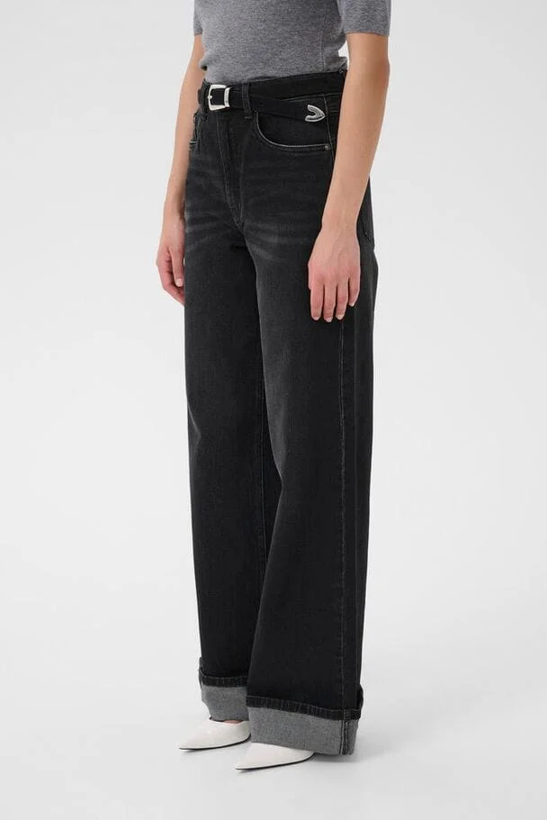 Gestuz - Gzsara Wide Jeans 10910809 - 100617 - Washed Dark Black