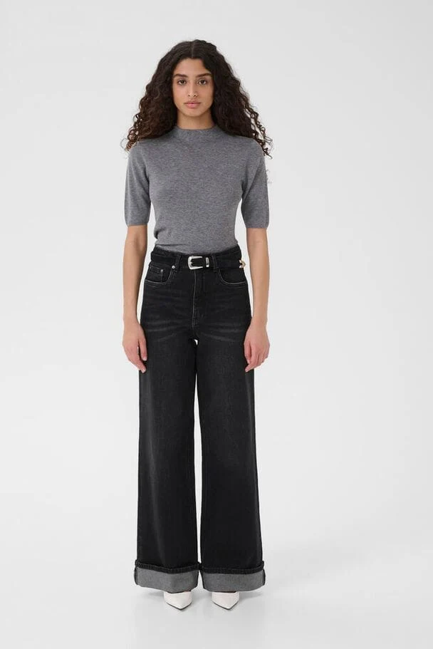 Gestuz - Gzsara Wide Jeans 10910809 - 100617 - Washed Dark Black