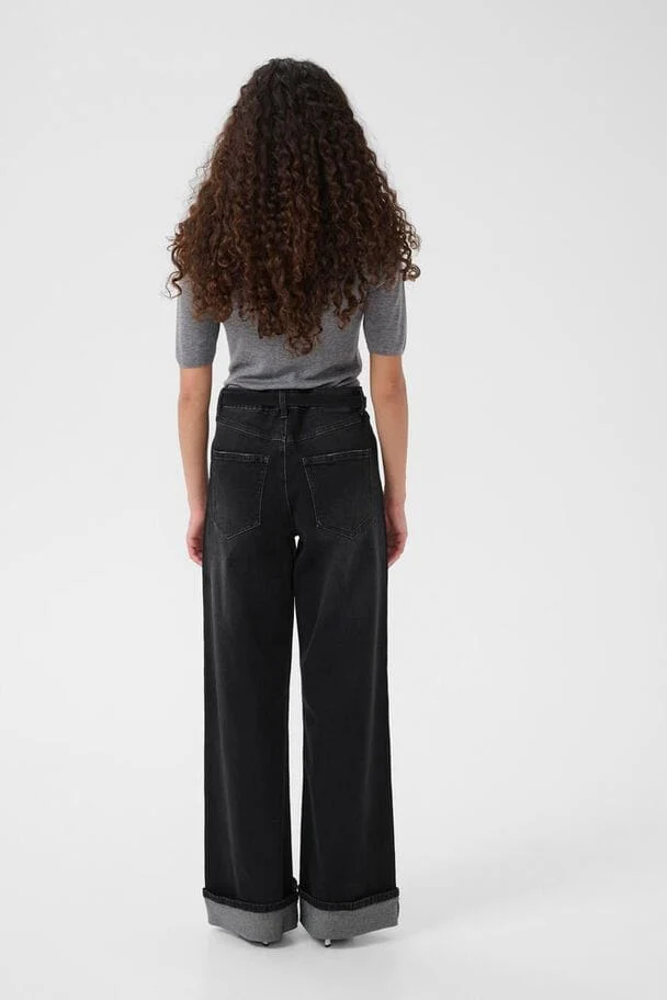Gestuz - Gzsara Wide Jeans 10910809 - 100617 - Washed Dark Black