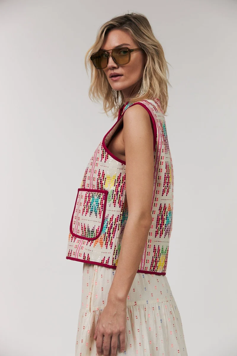 Lollys Laundry - Cairoll Quilted Vest26155-1040 - 51 Pink