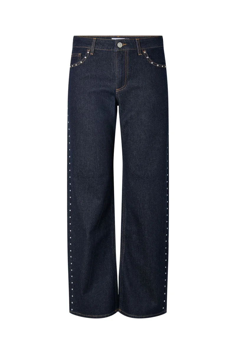 Pieces - Pckarla Wide Jeans Fsy Pp - 5036265 Dark Blue Denim Rinse